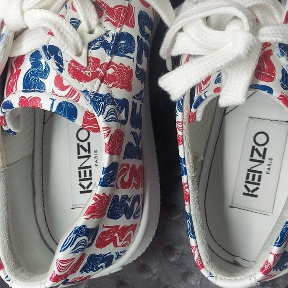 - KENZO Paris Tennix low top sneakers ME 39 US ( 6.5 M 8.5 W) Nappa Mermaid - Picture 7 of 12
